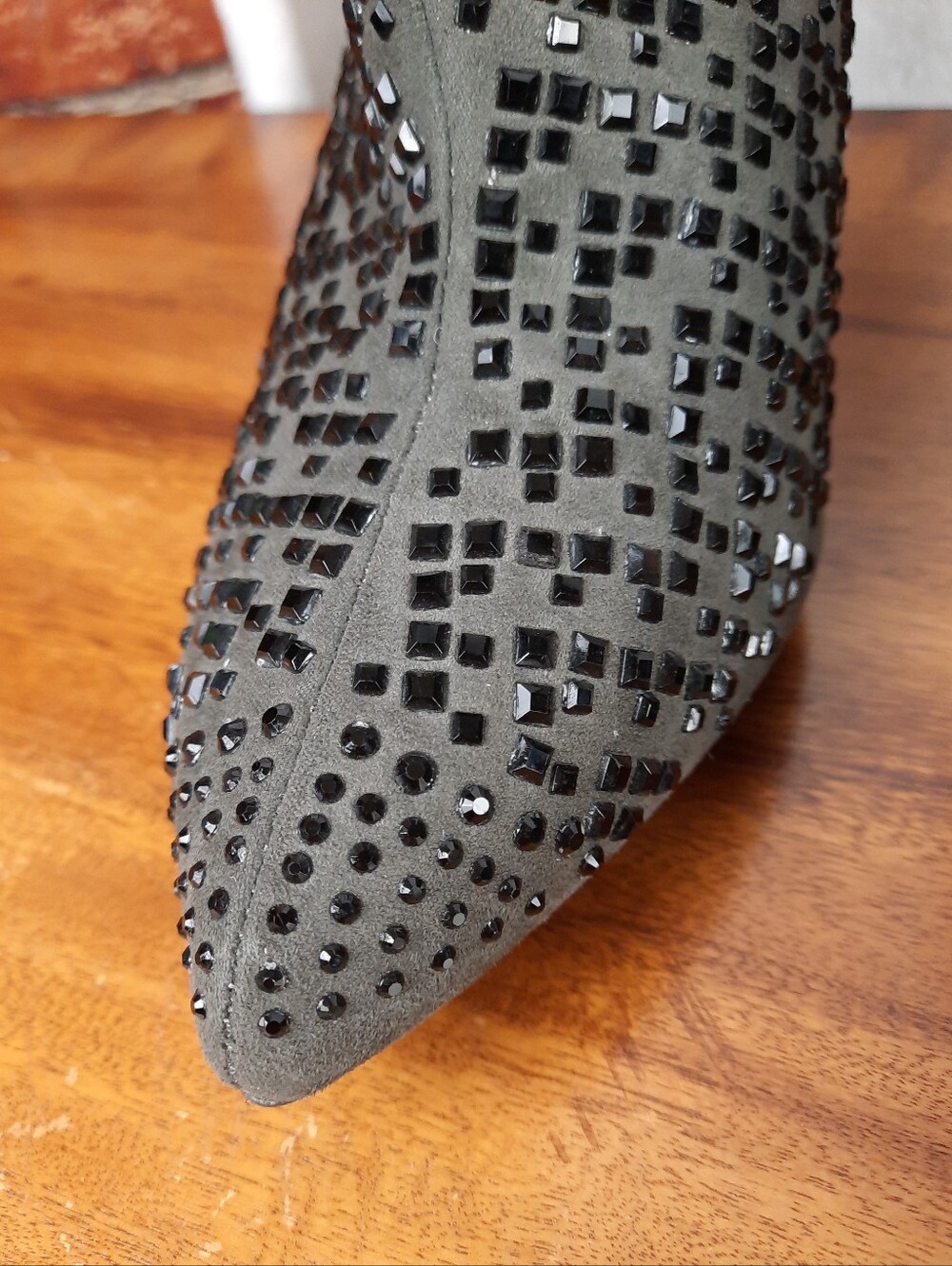 Giani Bini Embellished Grey and Black Ankle Booties - High Heel - Picture 9 of 16